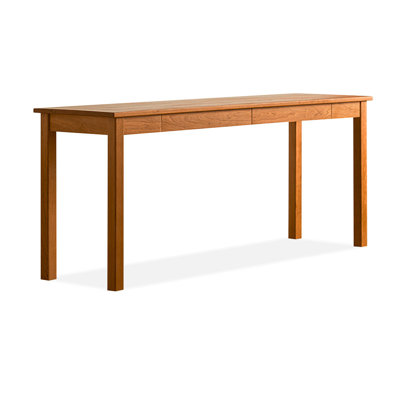Brown Rectangular Solid Wood with 2 drawers desk