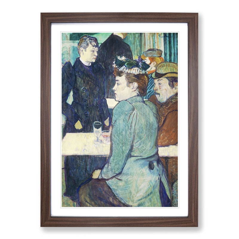 Moulin De La Galette Vol.2 by Henri de Toulouse-Lautrec - Picture Frame Painting, Walnut Framed, 36cm H x 27cm W x 2cm D