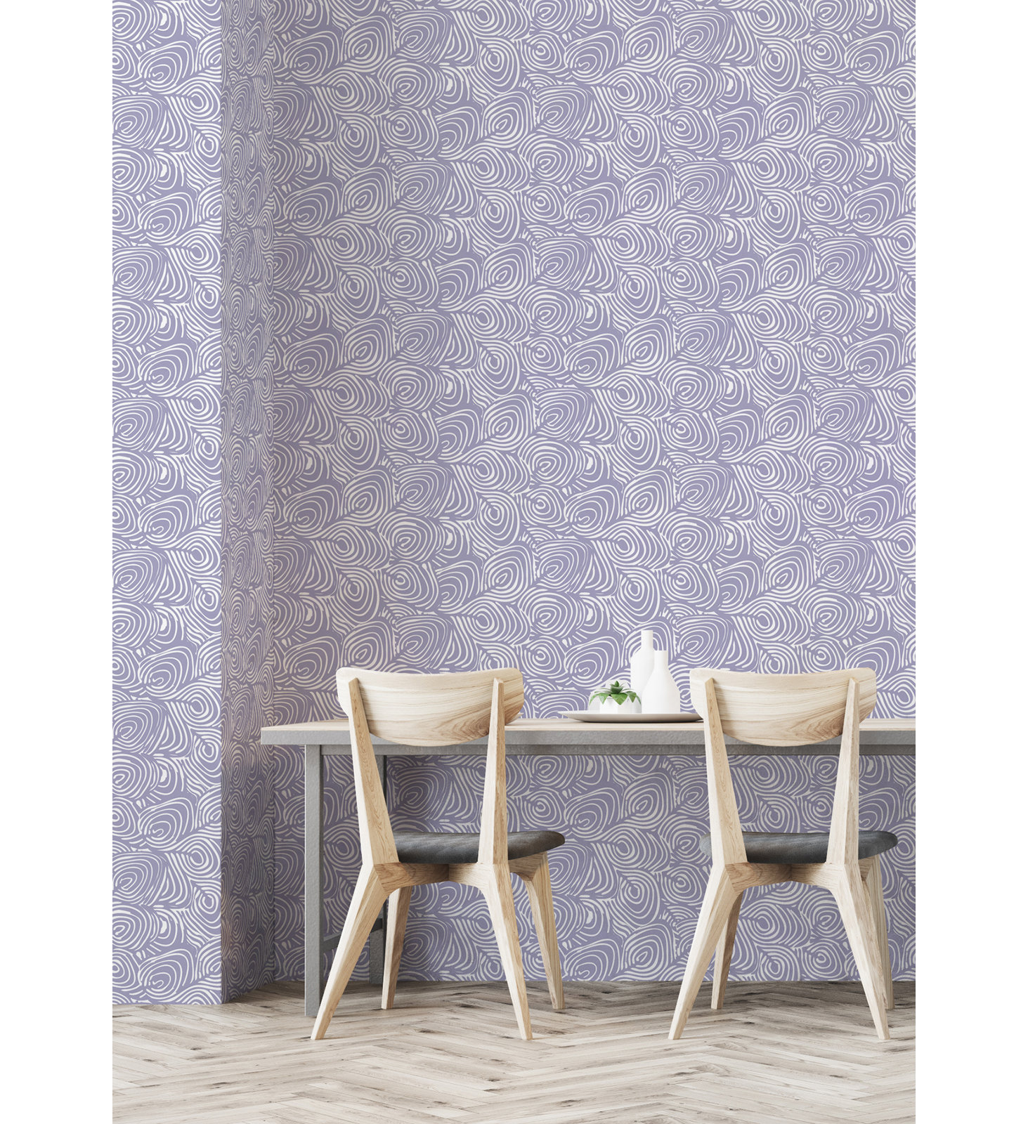 Lomé Wallpaper Roll, Lavender, Paper, Non-pasted