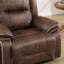 Fauteuil inclinable manuel en similicuir de 40,2 po de largeur avec garniture cloutée et porte-gobelets cachés