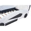 Lit plateforme simple en forme de voiture de course avec roues, blanc