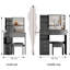 Petit meuble-lavabo avec tiroir à gauche 29,2 po orienté petit espace, très grand miroir coulissant, rangement multicouche, style américain, noir