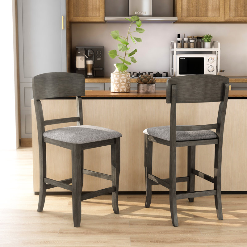 Yuri 25.63" Counter Stool, Gray
