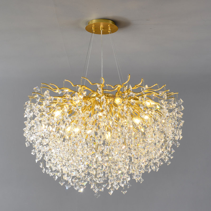 Plafonnier en forme de branche dorée pour salle à manger et salon