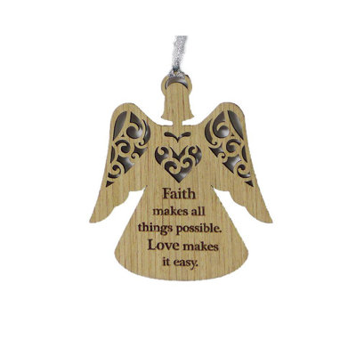 Ornement suspendu figurine ange foi love