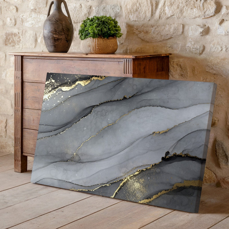 Toile sur fond texturé présentant une surface grise douce et discrète avec art mural Variations subtiles dans les tons ornés d'art sur toile délicat