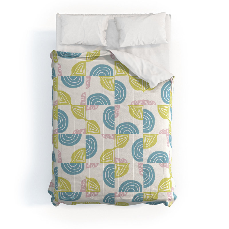 Mirimo Cotton Channel Geometric Shapes Comforter, Full Comforter +  2 Standard Shams