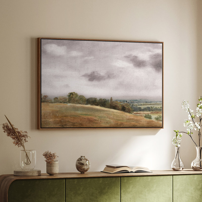 Paysage rétro DCCDXCIX - reproduction sur toile flottante, Walnut Floater Framed Canvas, H 25 po x l 37 po