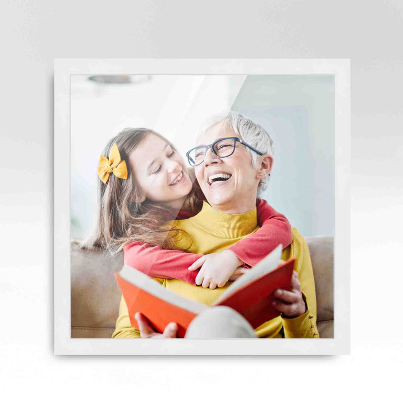 Cadre pour photo simple en bois mat, 28 po x 28 po, Blanc