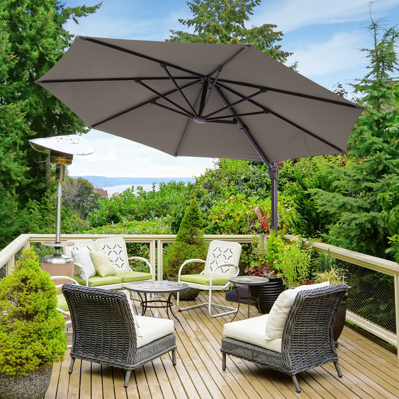 Parasol en porte-à-faux 11 pi Daljeet, Gris