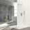 Stainless Steel Dual Shower - , With Rainfall And Handheld Options For Comfort Bath Square System Function , Includes -Balanced Valve 59" Hose