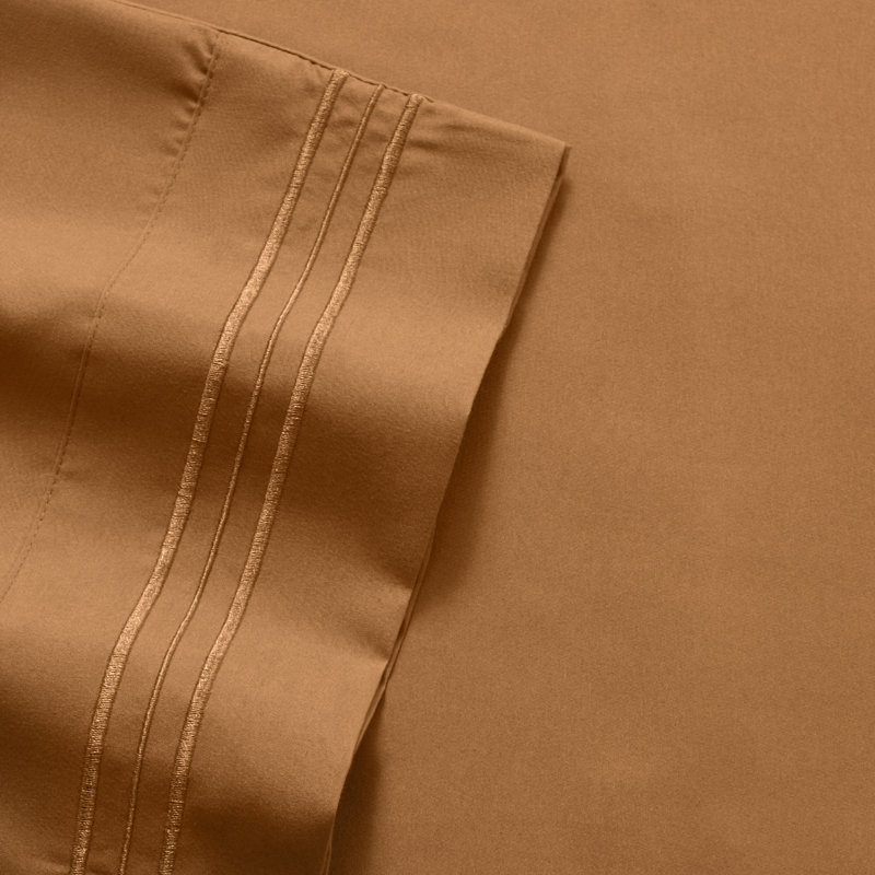 Luxurious Classic Soft Solid 1800 Series Microfiber Sheet Set, Various Colors and Sizes, Queen, Mocha Chocolate