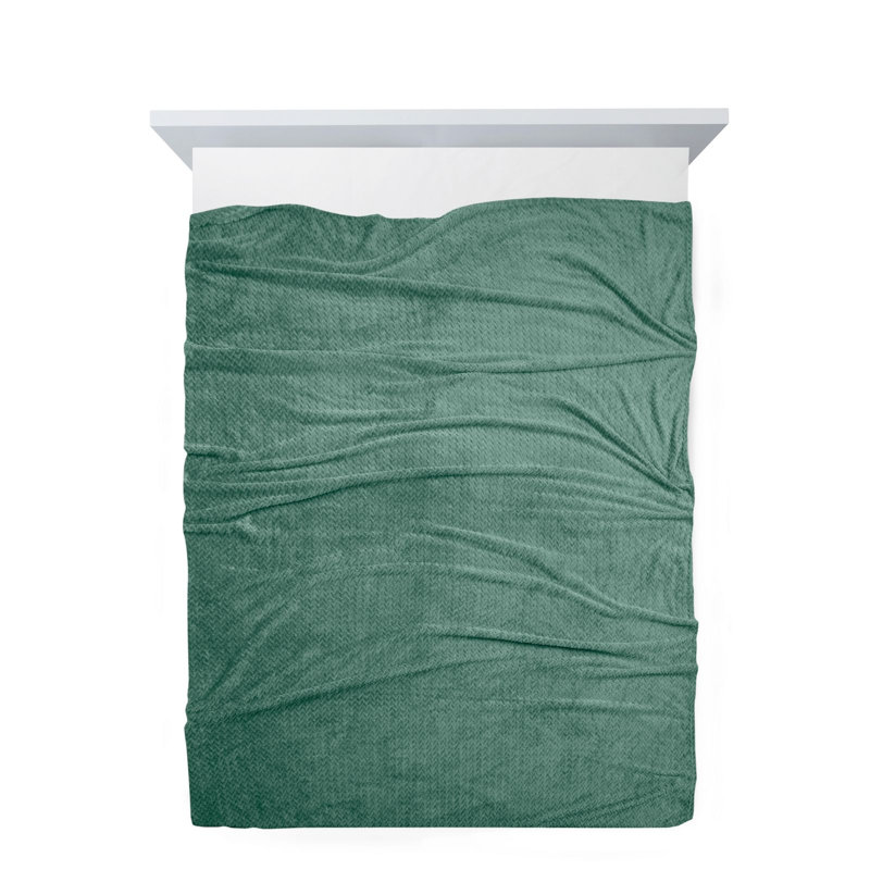 Throw Blanket, Dark Green, 200 cm W x 220 cm L
