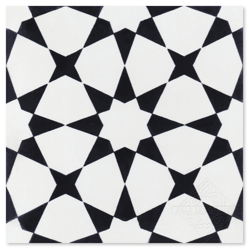 Taza 7.87 in. x 7.87 in. Matte Tile, Black/White Morning