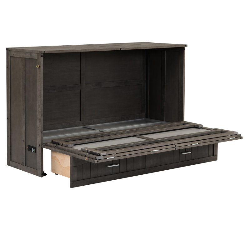 Lit gris antique pour grand lit - station de charge et taille compacte avec rangement robuste