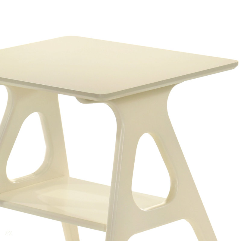 Ensemble de 3 tables basses, tables basses et 2 tables de bout Arona, fini blanc cassé Arona, Blanc cassé