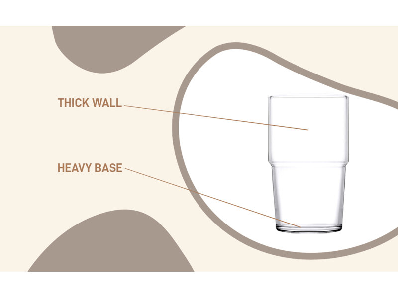 Ensemble de 6 verres en verre trempé 440 ml - Sans plomb moderne pour cocktails, whisky Hill