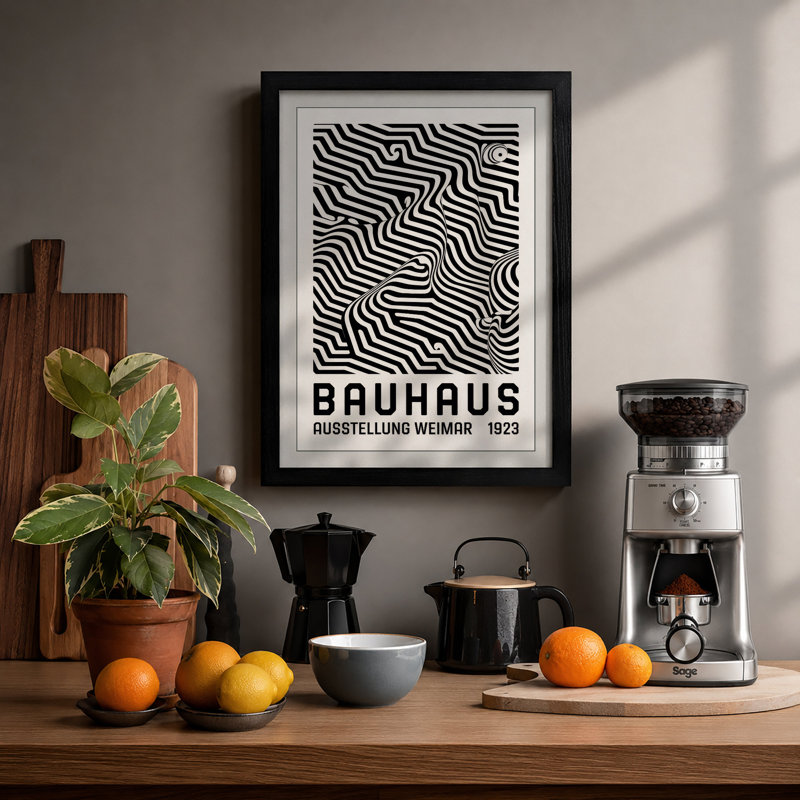 Bauhaus Ausstellung Weimar Geometric - Print, A2 - 59.4 x 42.0 cm, Black