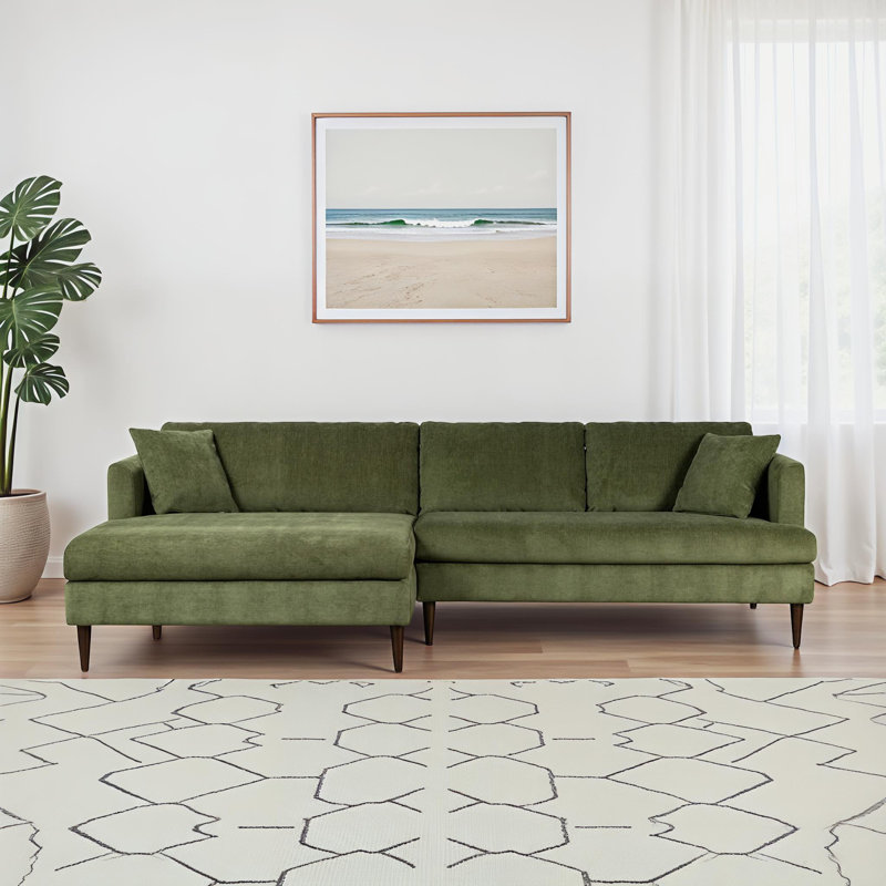 Canapé modulaire en velours avec méridienne extra large Lucreshia , Orienté vers la gauche