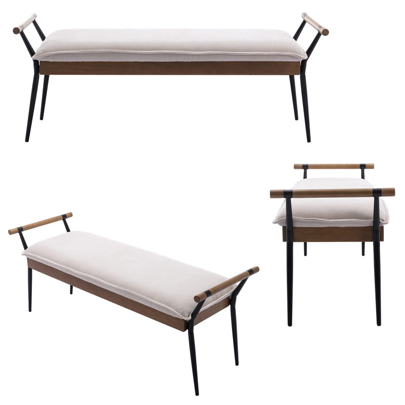 Zanaya Upholstered Bench, White