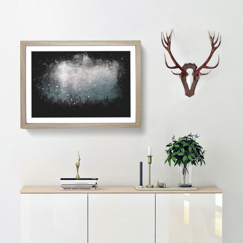 Sunlight over the Forest - Picture Frame Graphic Art Print, 24cm H x 33cm W x 2cm D, Oak Framed