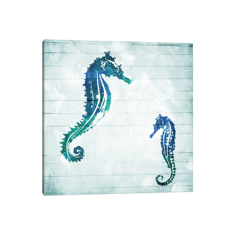 Horses In The Sea by Milli Villa - Wrapped Canvas Painting, 66.04 cm H x 66.04 cm W x 1.91 cm D