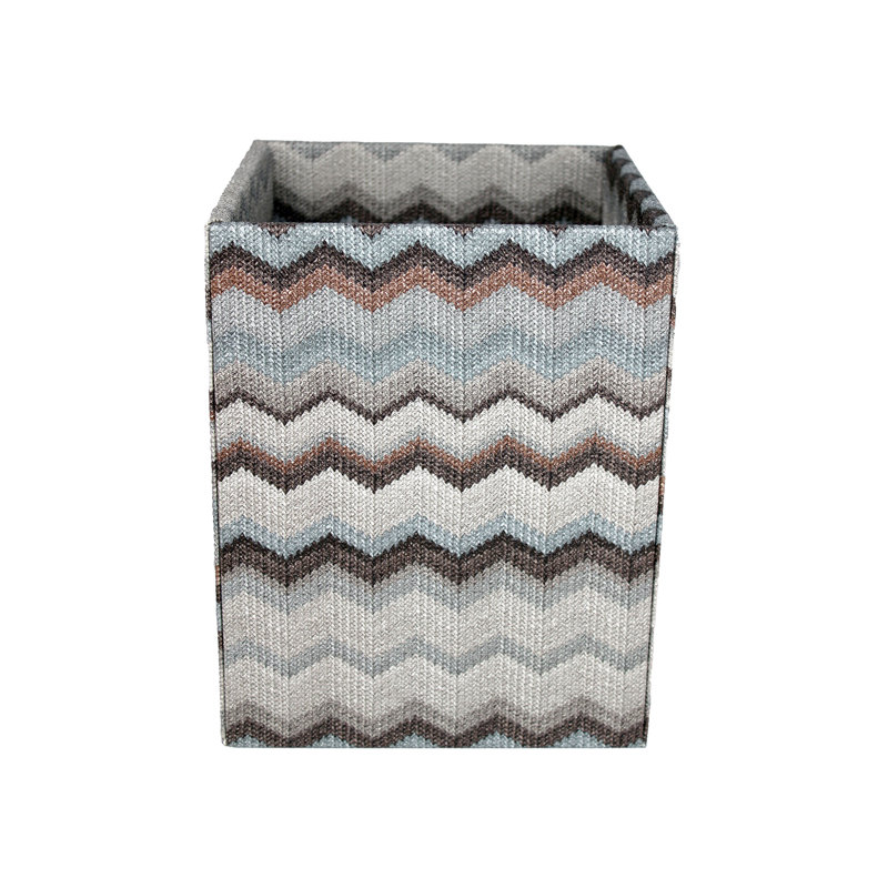 Polyester Open Waste Bin - 13L, Grey/Brown/Blue