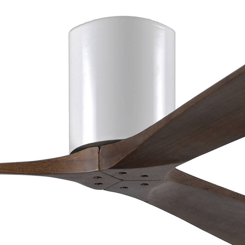Irene Ceiling Fan, Gloss White, Walnut Tone, 60"
