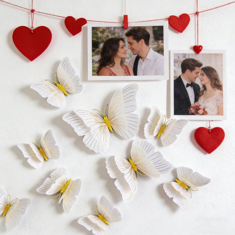 12 Pcs Butterfly Wall Decor, 2 Sizes 3D Butterfly, Wedding Decorations, Birthday Party Decorations, Girls Bedroom Decoration