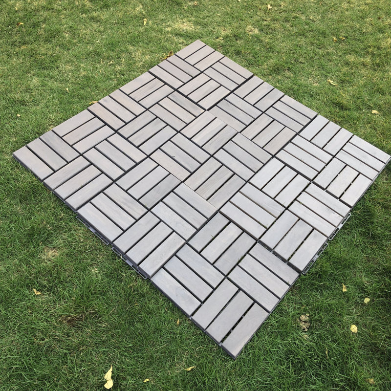 Carreaux de terrasse à emboîtement 12 po x 12 po, Gris clair