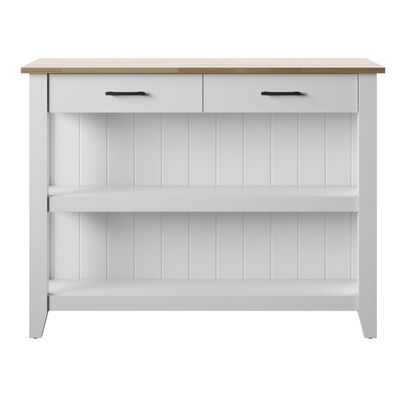 Spence Wood Kitchen Island, White