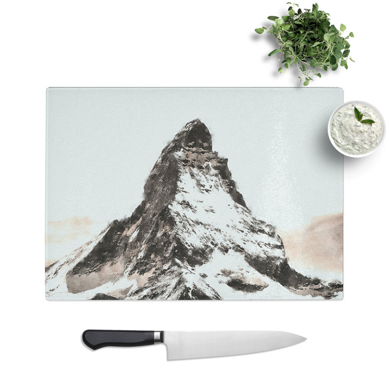 Tempered Glass Matterhorn Mountain Switzerland Chopping Board, 28.5 cm x 39 cm