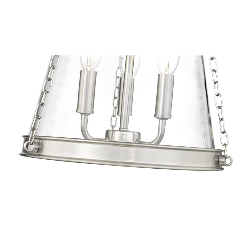 Luminaire suspendu 3 lumières Ato, Nickel brossé