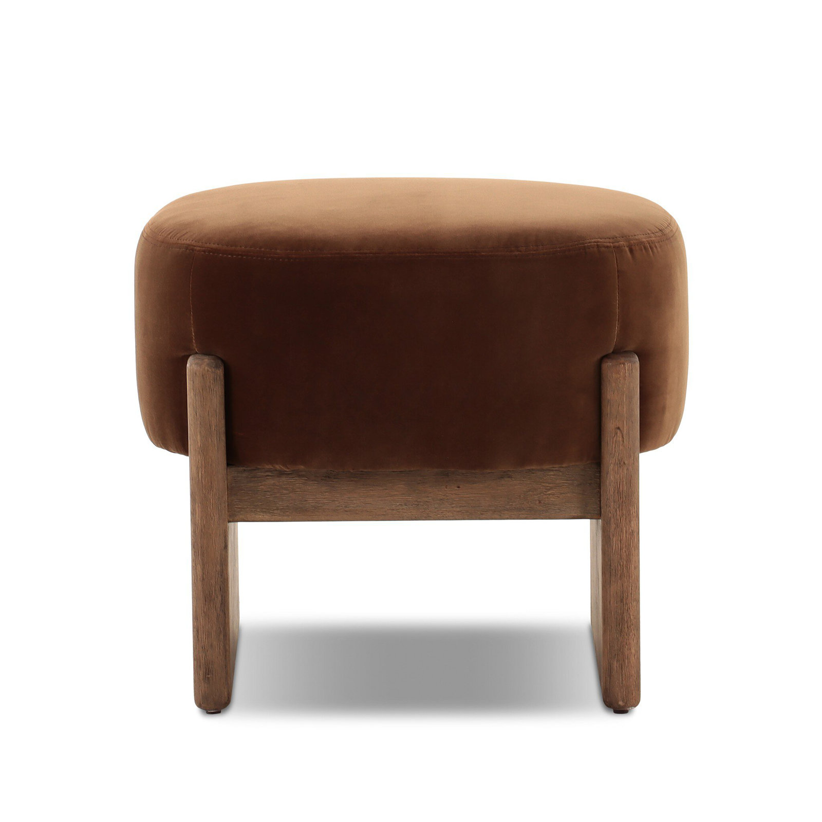 Modern Accent Stool, Cotton Blend, Surrey Ochre, 20.25" H x 22.5" W x 22.5" D