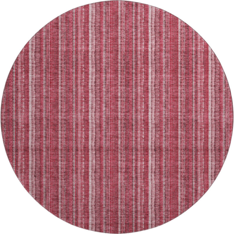 Premium Machine Washable Prisco Pink Rug, Round 8'