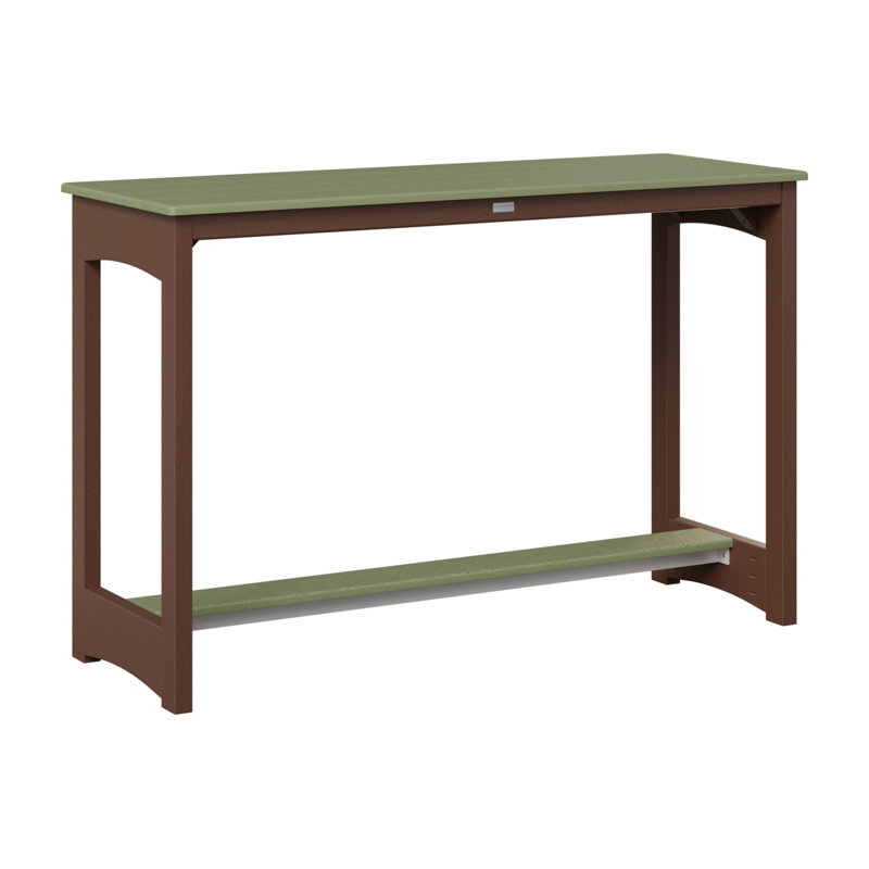 Balcony Outdoor Bar Table, 38.5" H x 60" W x 22" D, Chocolate Brown, Sage