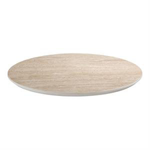 30" Round,Beige Sintered Stone Table Top with Natural Veining, Indoor/Outdoor Use