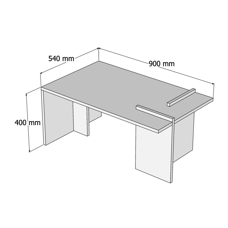 Table basse Dhyey, Blanc / Noyer