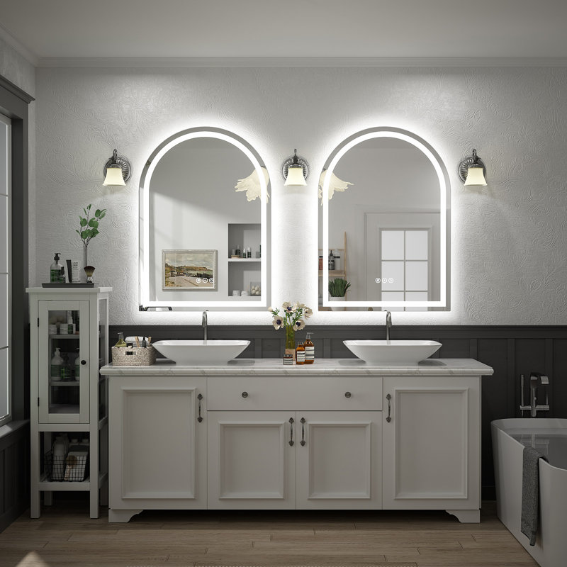 Wayfair Basics® UL Certified LED Anti-Fog Tempered Glass Arch Bathroom/Vanity Mirror with 3-Year Warranty, 36" x 26"