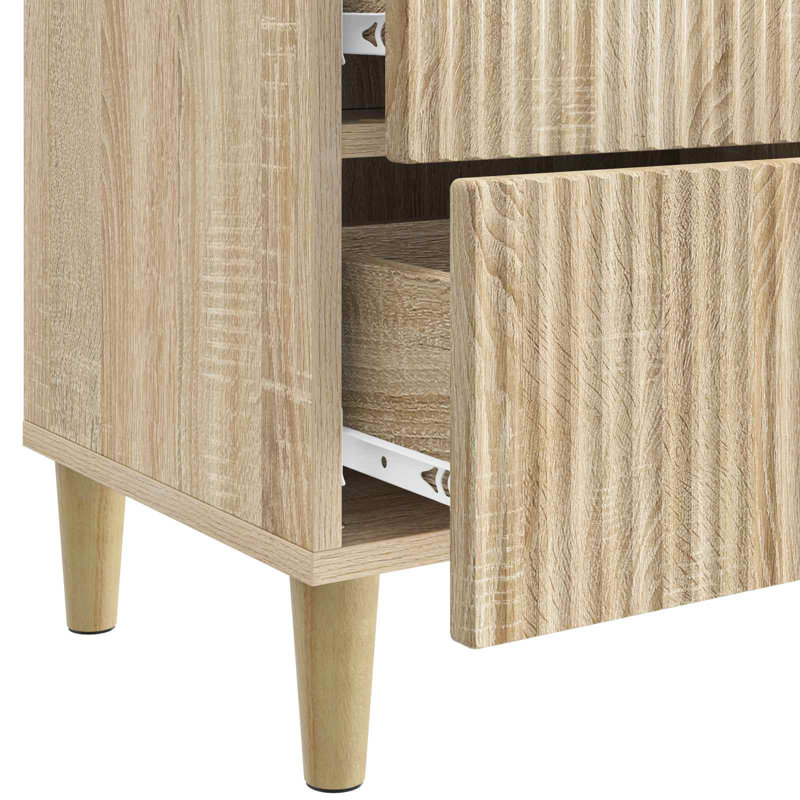 43cm W Manufactured Wood Bedside Table, Sonoma Oak