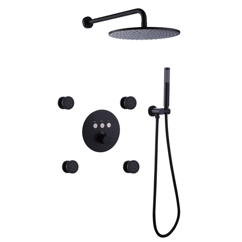 Système de robinet de douche, Noir mat