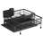 Dish Drainer Rack, Kitchen Dish Dryer With 360° Rotatable And Extendable Spout, For Plates Bowls Glasses Cutlery, Black