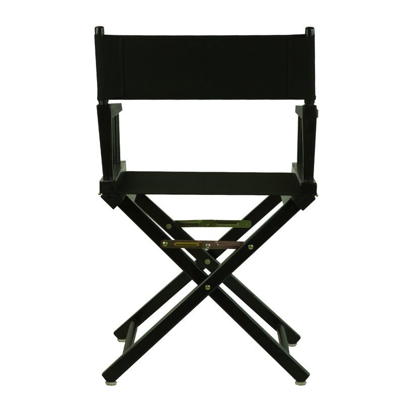 18" Folding Director Chair, Black, Black