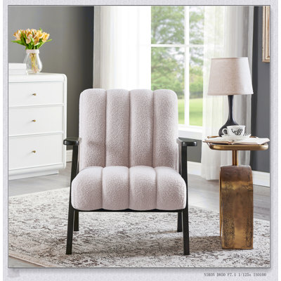 Modern Teddy Accent Chair With Wood Frame, Soft Fabric And Elegant Design For Comfortable Seating