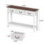 Console de ferme avec 3 tiroirs, table d'entrée de 53 po de large avec tablette de rangement ouverte, canapé long et étroit pour le salon, le couloir, derrière le canapé, canapé-118565580