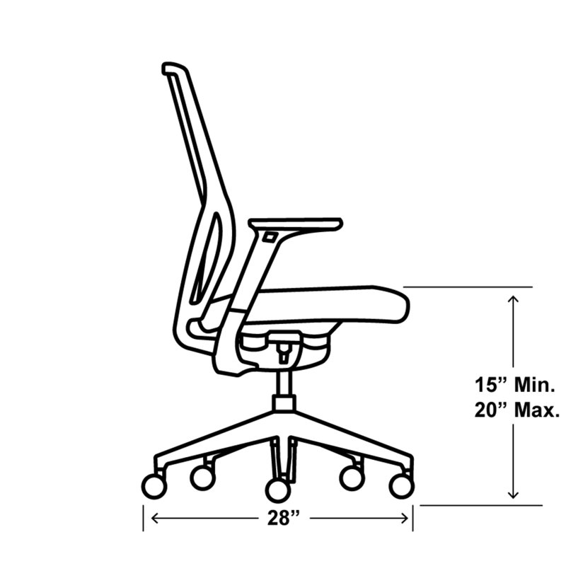 Chaise de bureau ergonomique en filet HON Flexion, Tissu noir, Noir