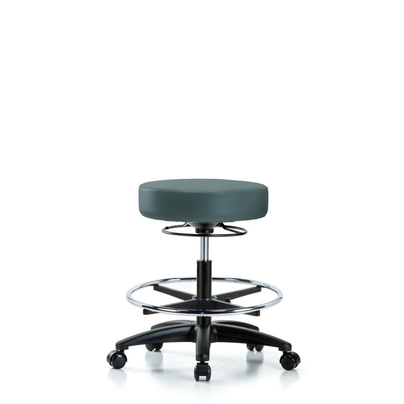 Tabouret de laboratoire Calliope, Roulettes, Bleu colonial