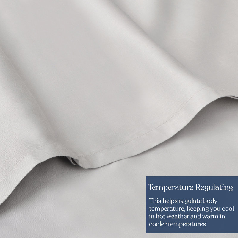 Drap-housse Delara 100% Eucalyptus Lyocell TENCEL ™, Colombe, Drap plat de taille très grand
