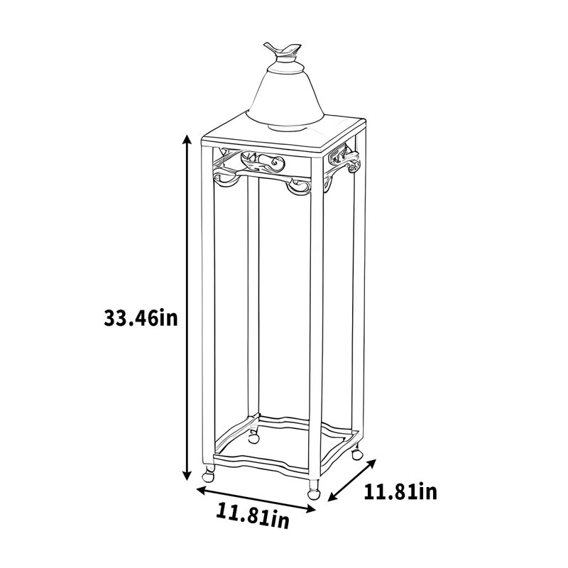 Flower rack solid wood rounded corner storage safe