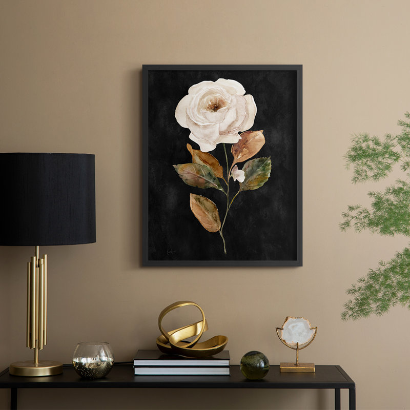 «Botanical on Black Wash II», reproduction encadrée - bois massif, Noir, noir, noir, noir, H 30 po x l 24 po